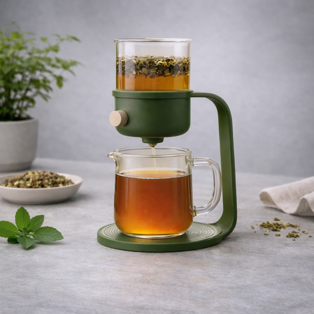 Tour d’Écoulement à Thé en Verre